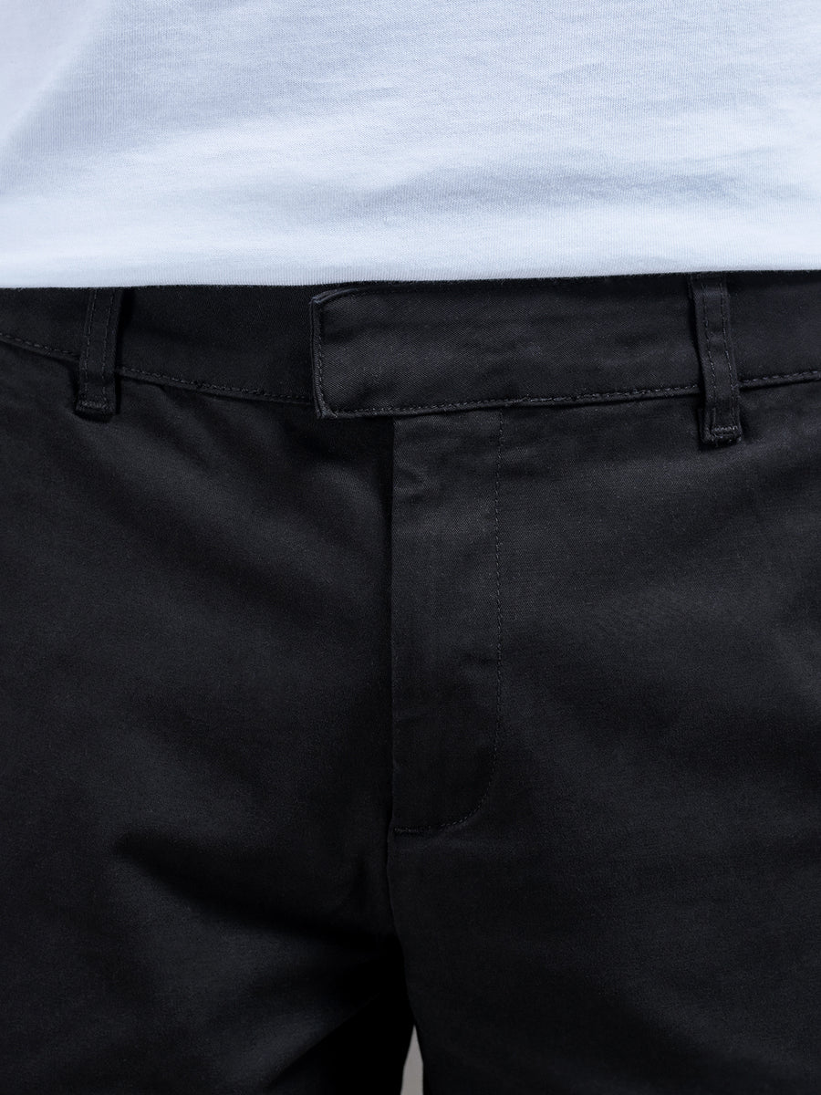 Regular Fit Chino Trouser in Black