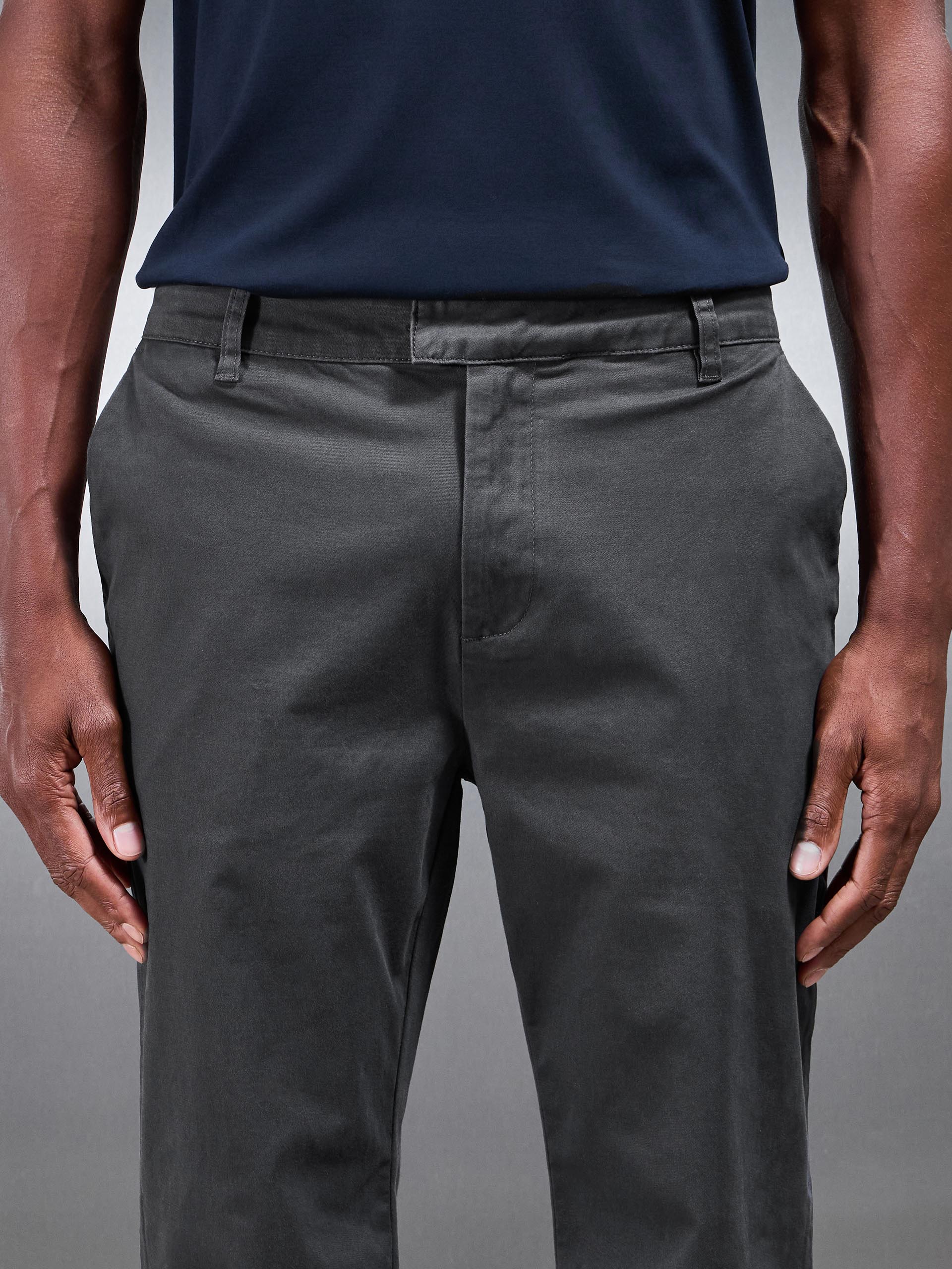 Regular Fit Chino Trouser in Grey