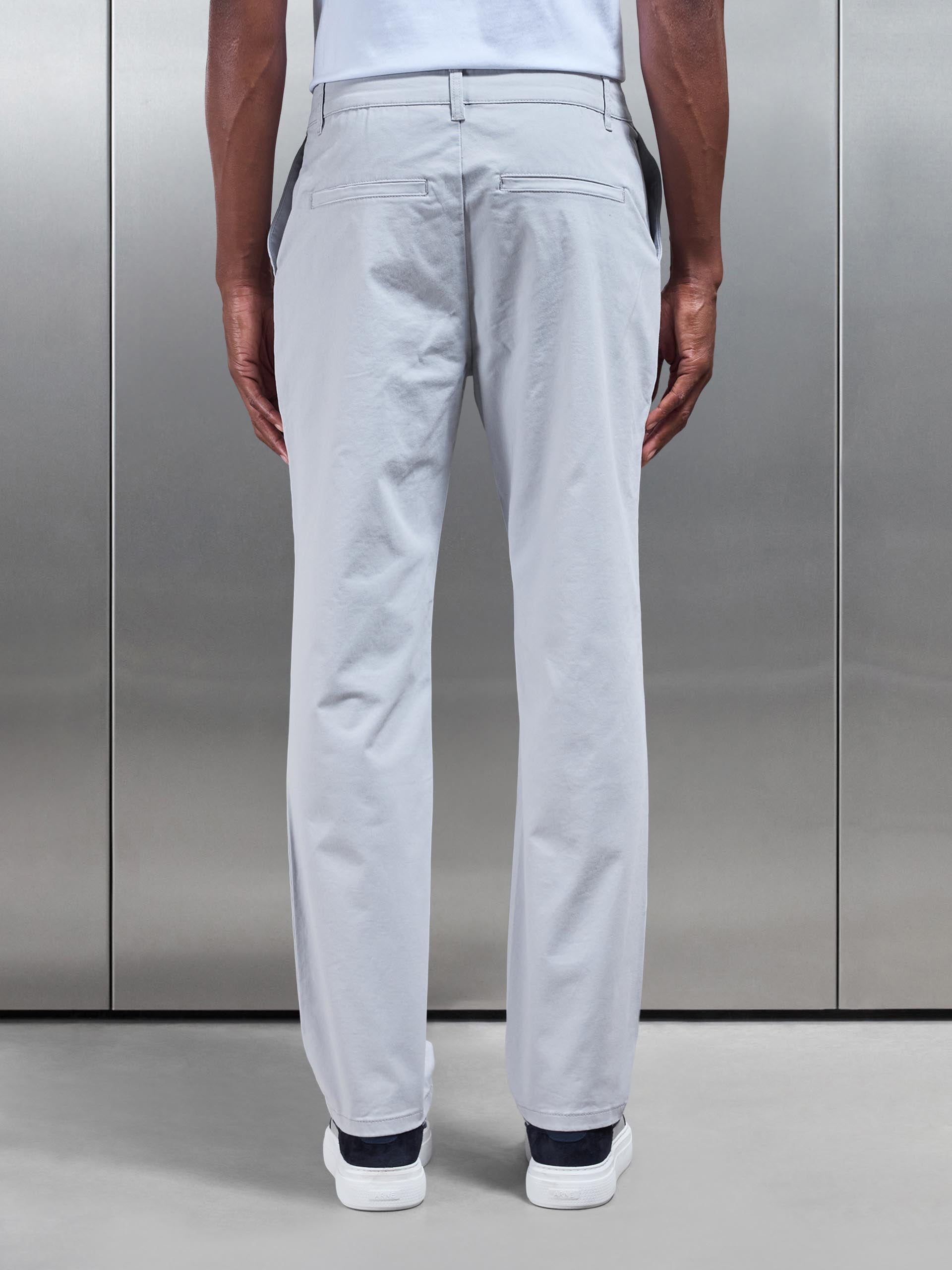 Regular Fit Chino Trouser in Mid Grey