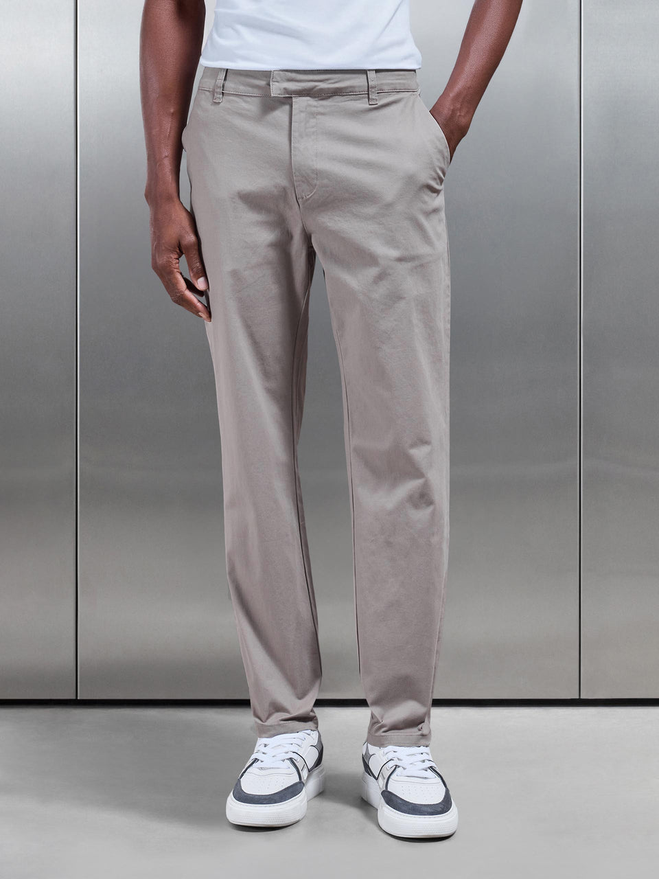 Regular Fit Chino Trouser in Taupe