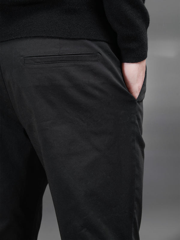 Relaxed Fit Chino Trouser in Black