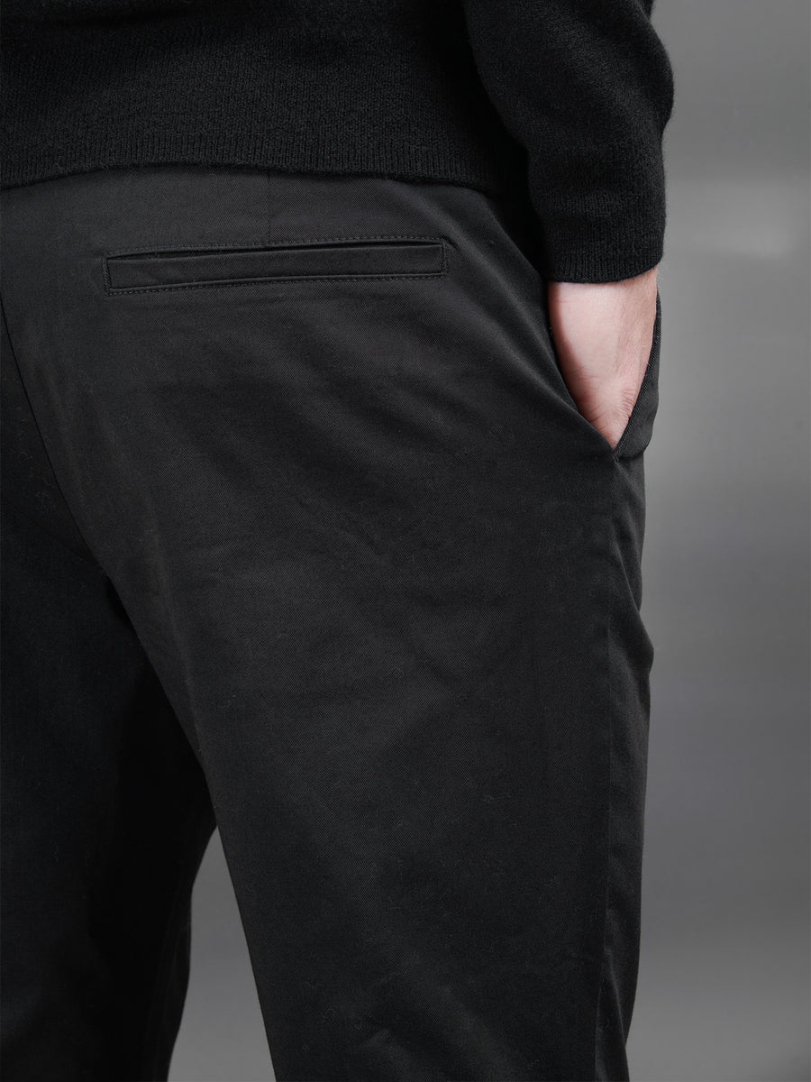 Relaxed Fit Chino Trouser in Black