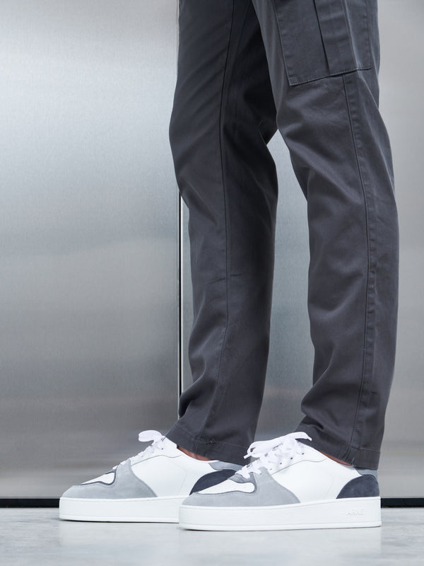 Relaxed Fit Cotton Cargo Pant in Grey