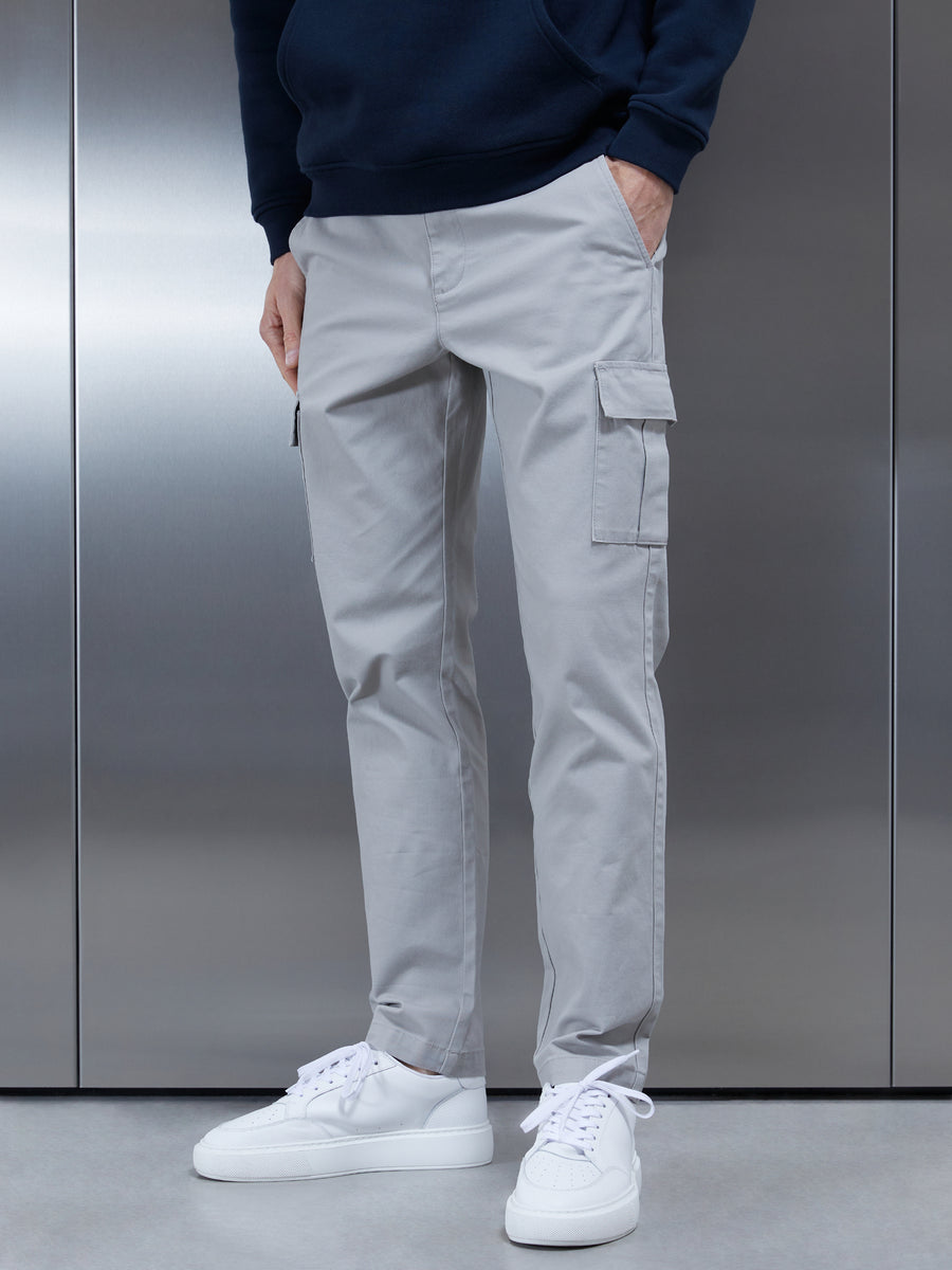 Relaxed Fit Cotton Cargo Pant in Stone