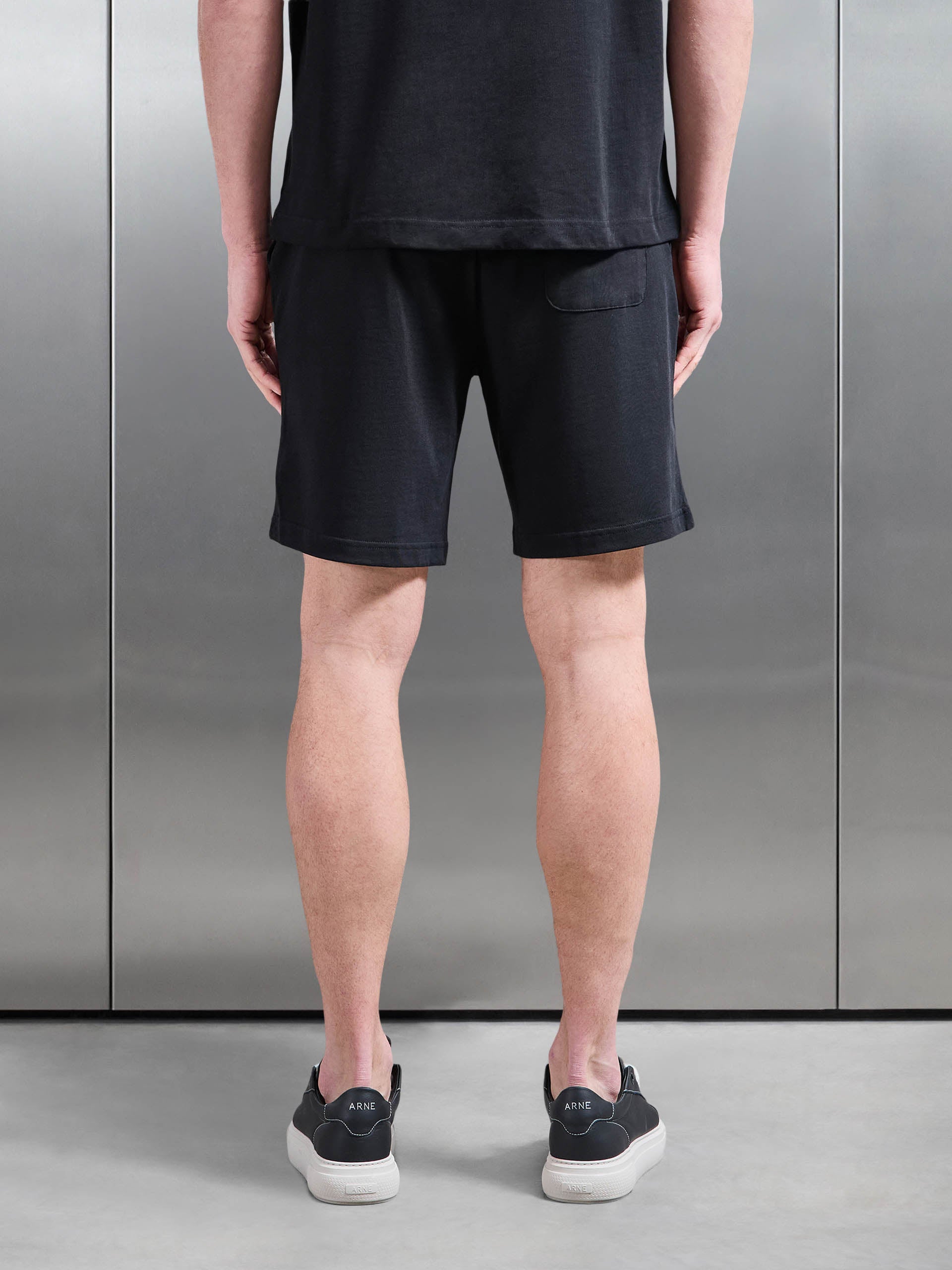 Relaxed Fit Cotton Short in Black