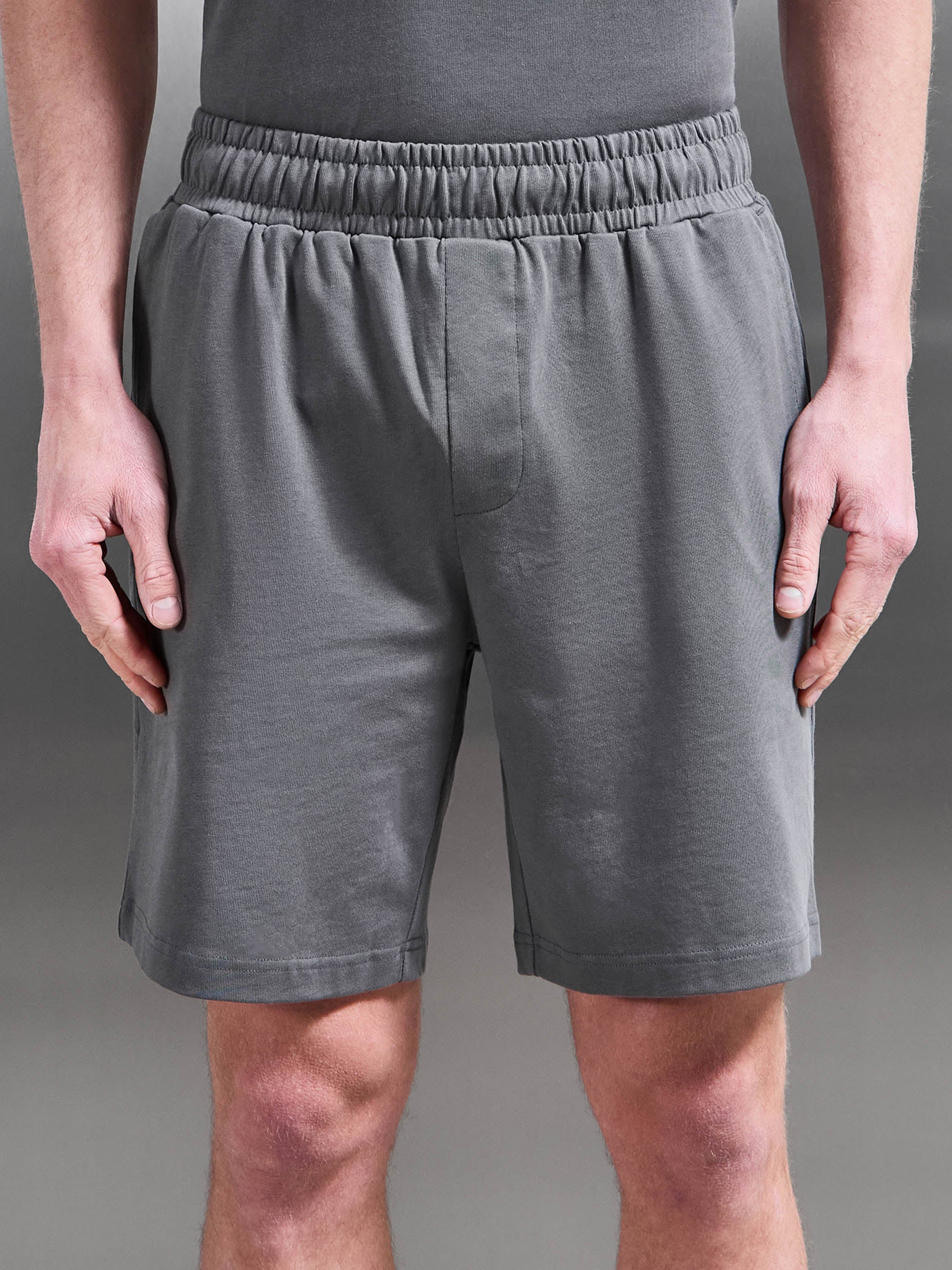 Relaxed Fit Cotton Short in Grey