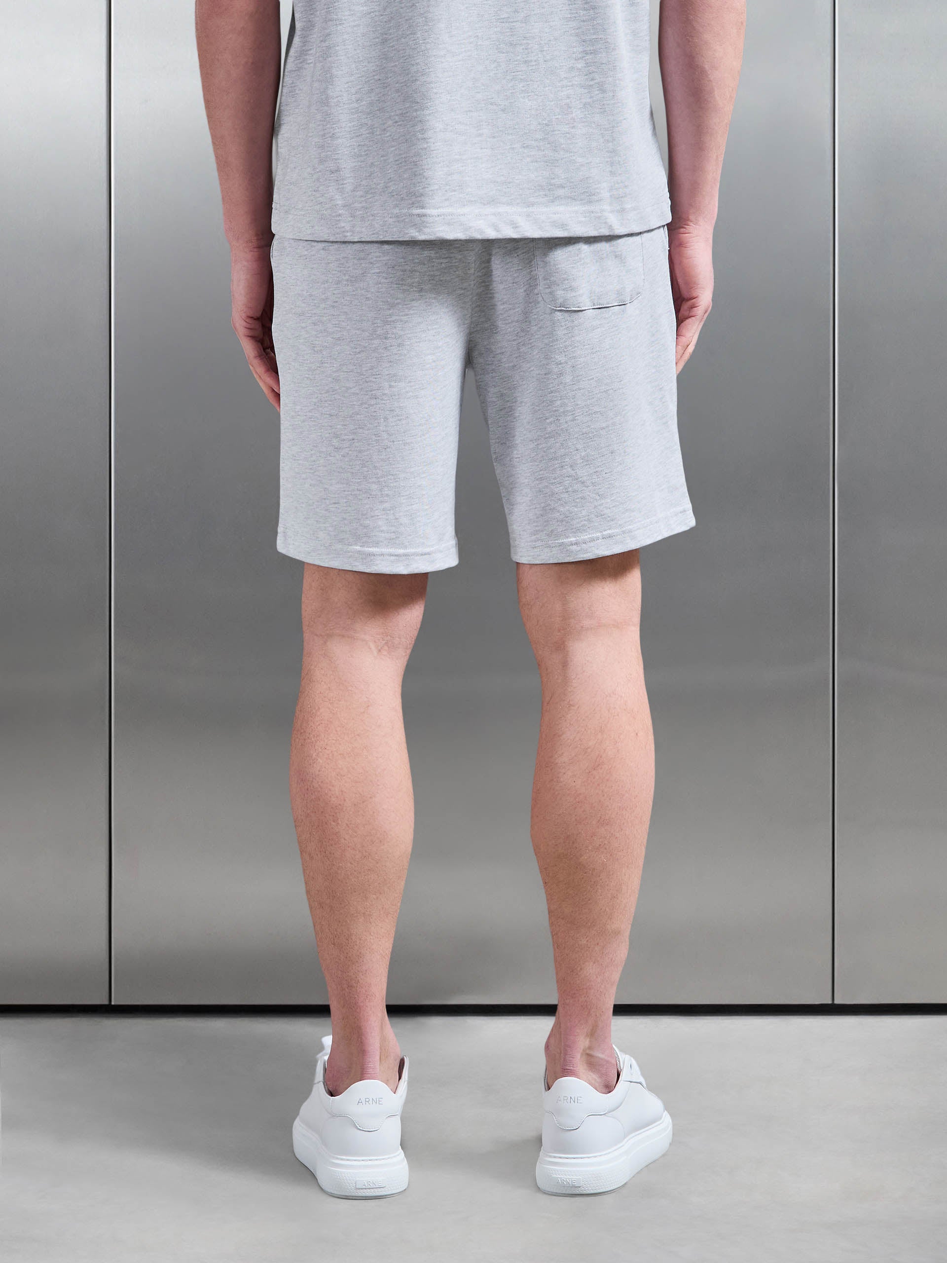 Relaxed Fit Cotton Short in Marl Grey