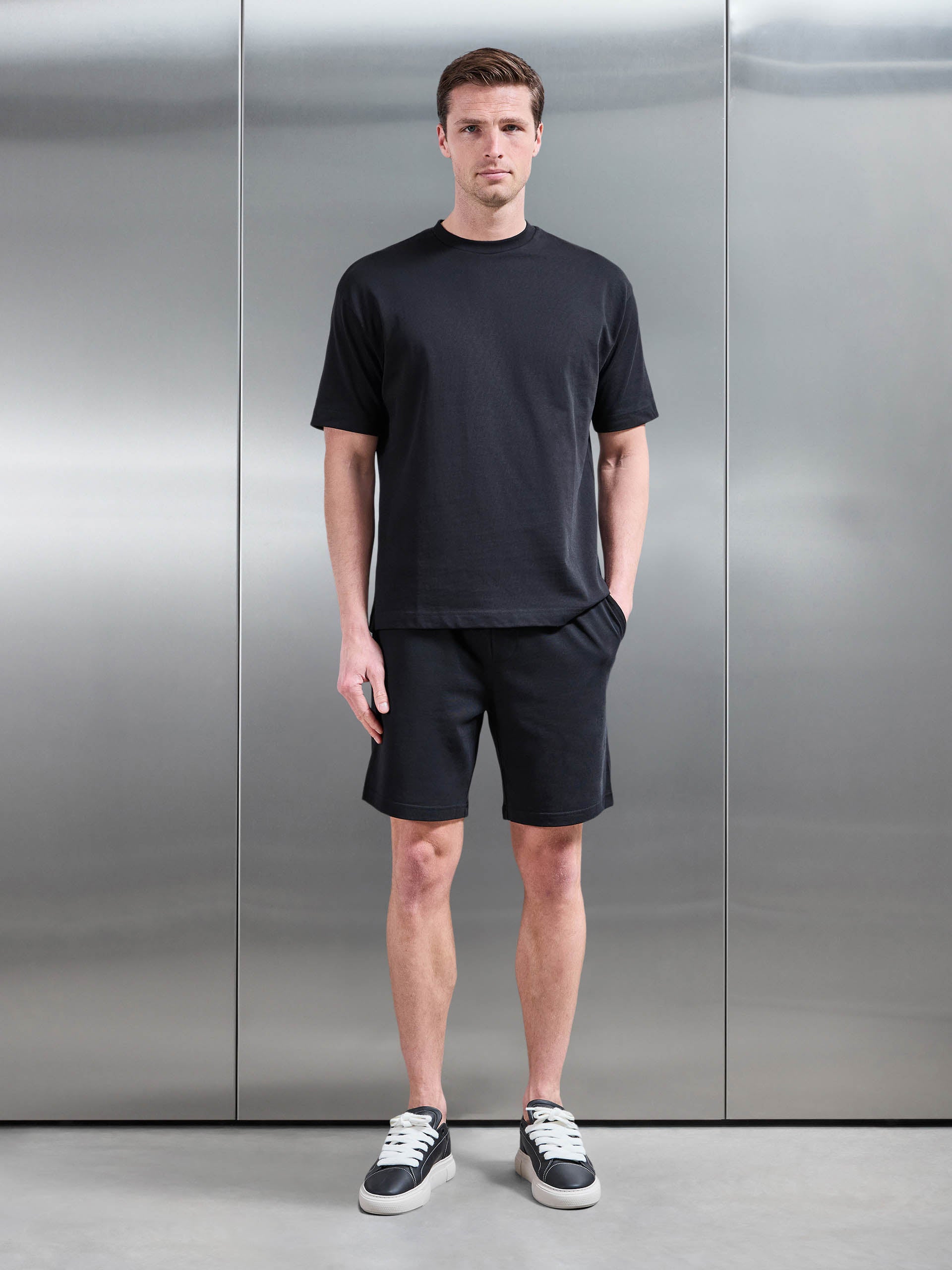 Relaxed Fit Cotton T-Shirt in Black