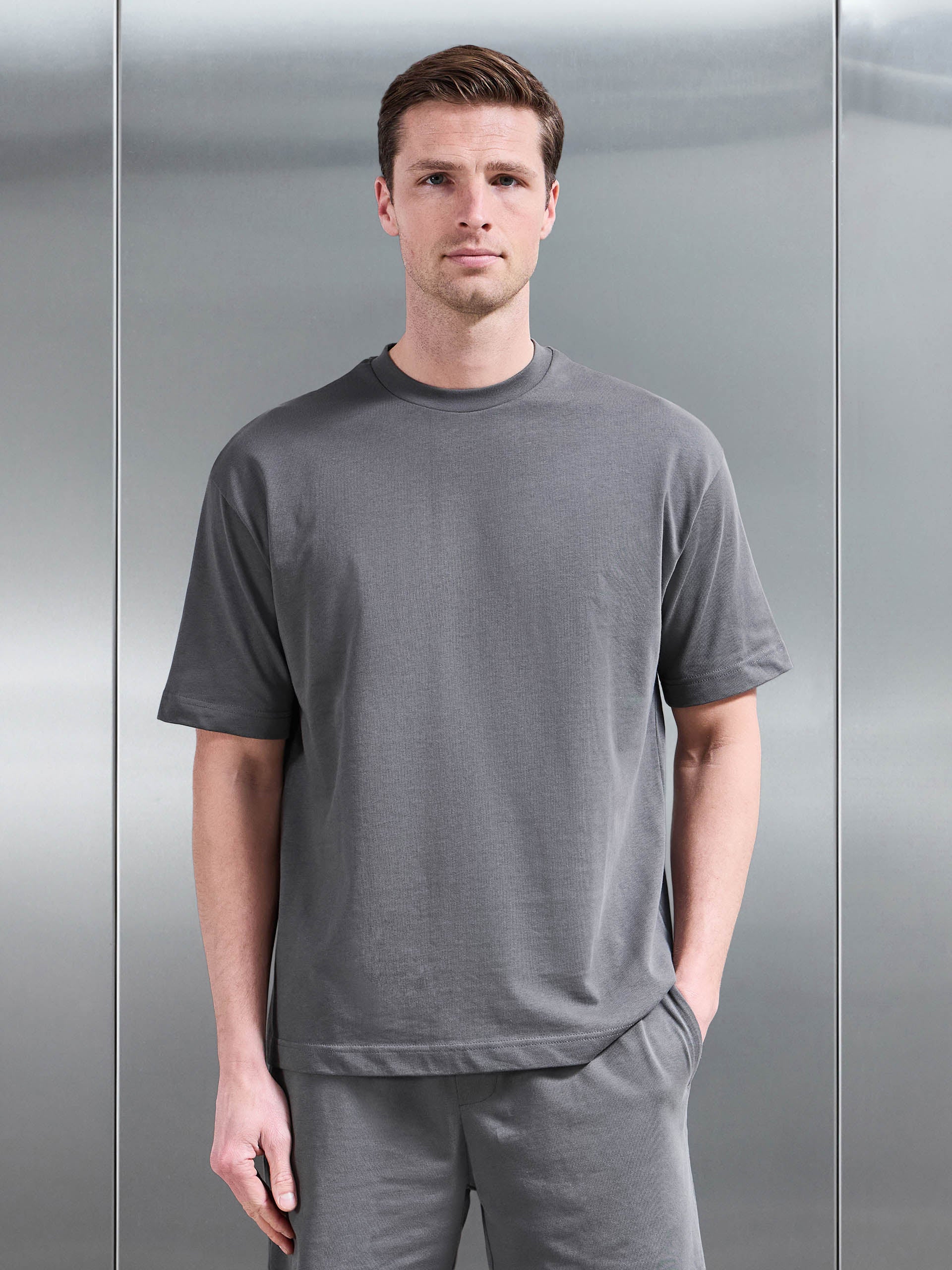 Relaxed Fit Cotton T-Shirt in Grey