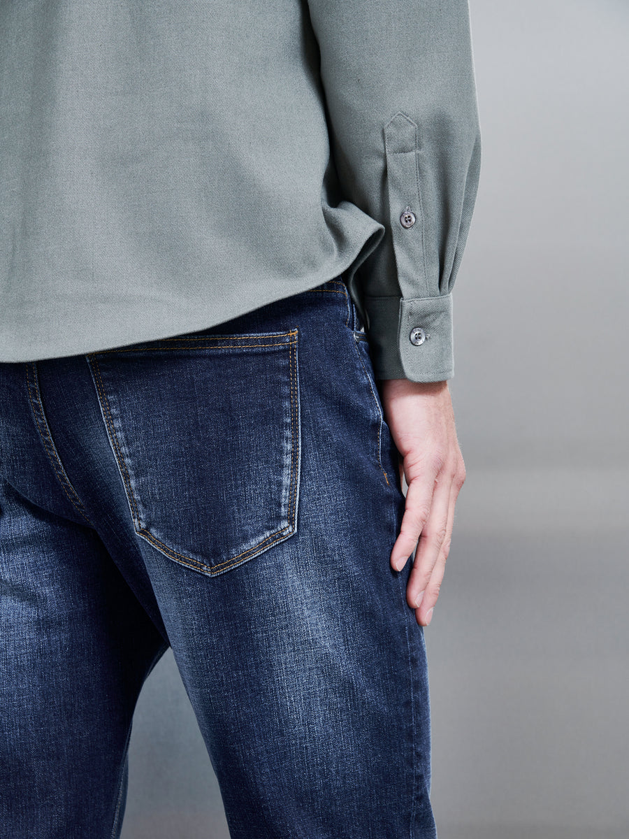 Relaxed Fit Denim Jeans in Dark Wash