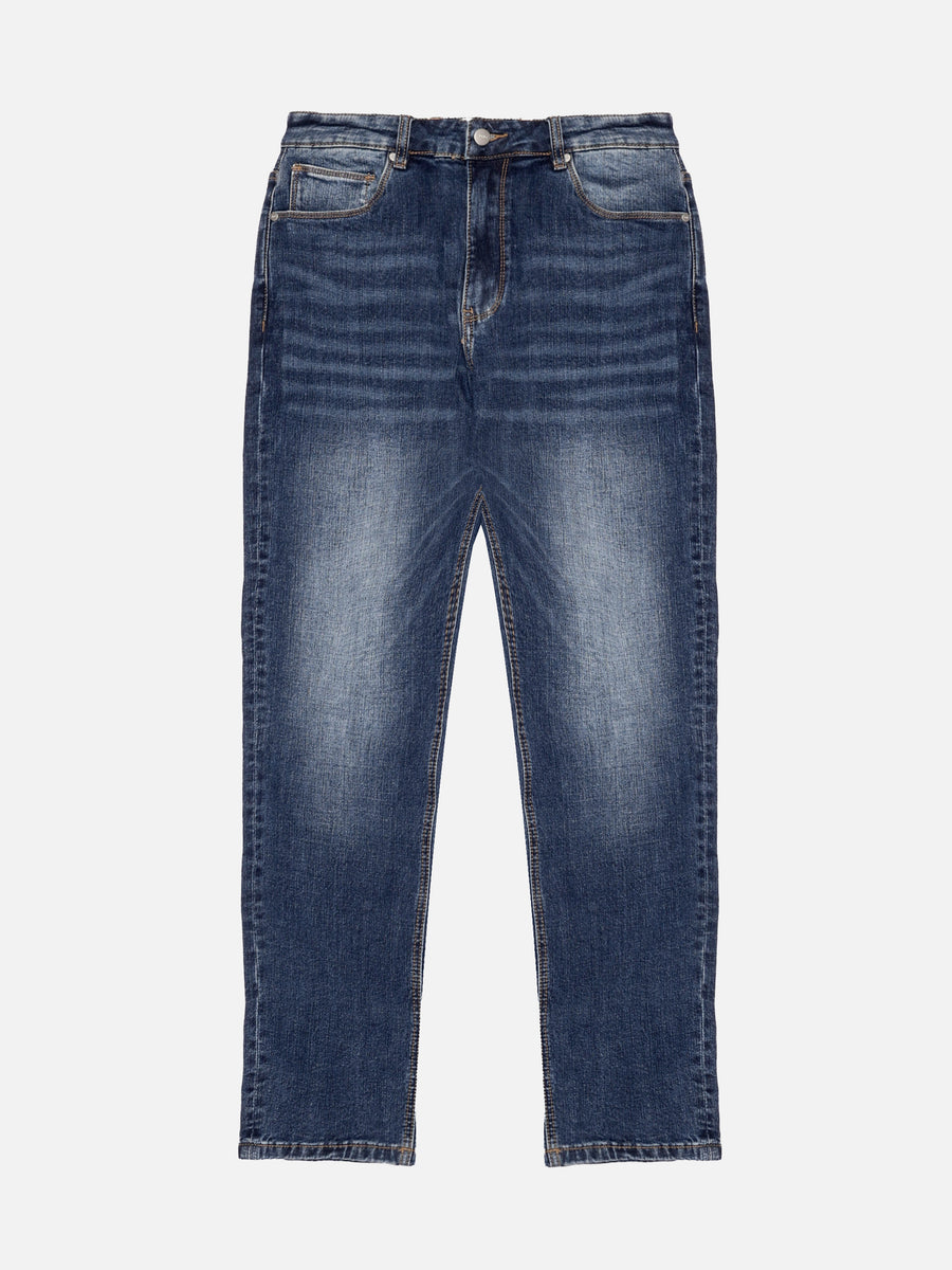 Relaxed Fit Denim Jeans in Mid Blue