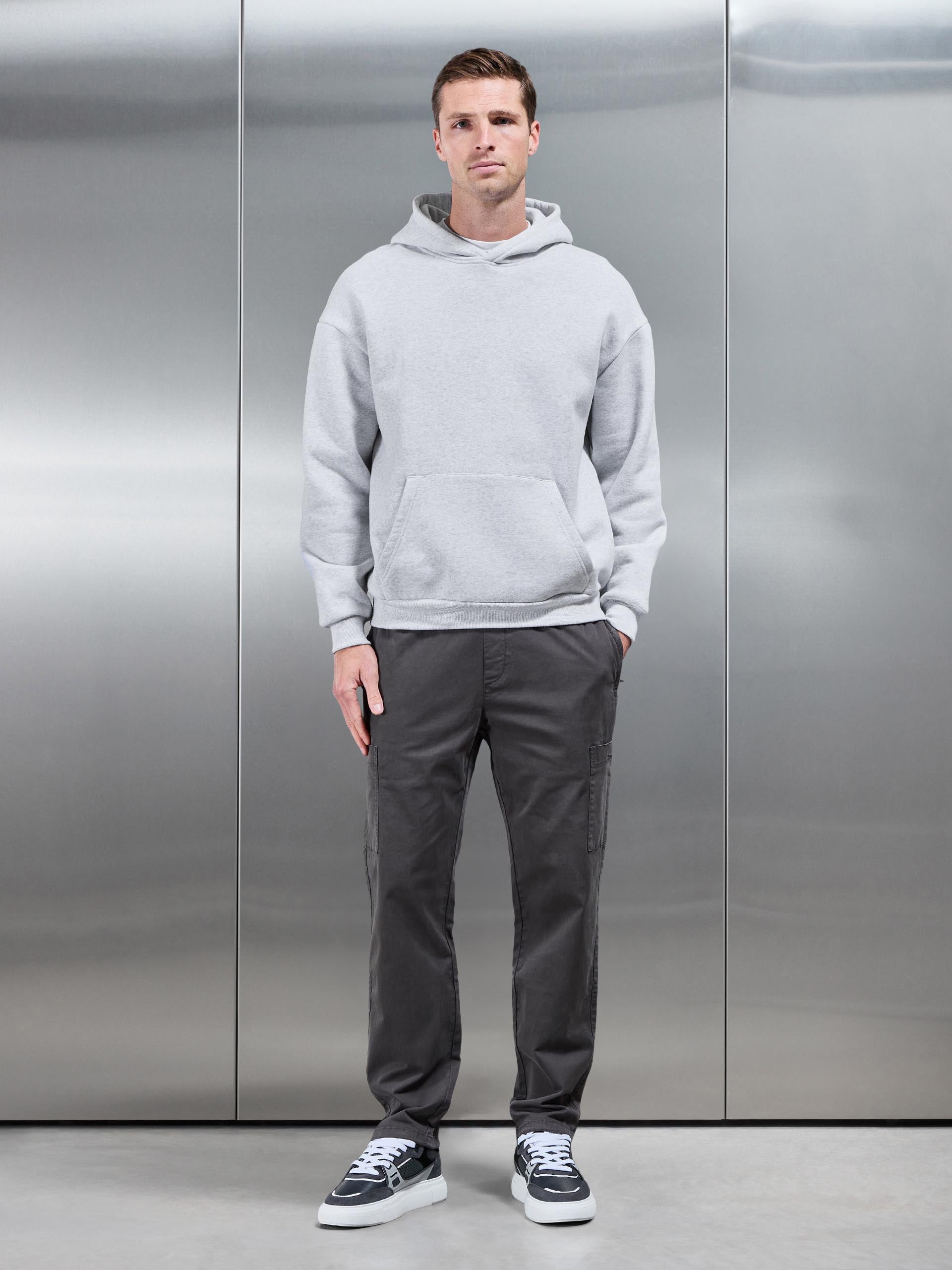 Relaxed Fit Garment Dye Cargo Pant in Grey