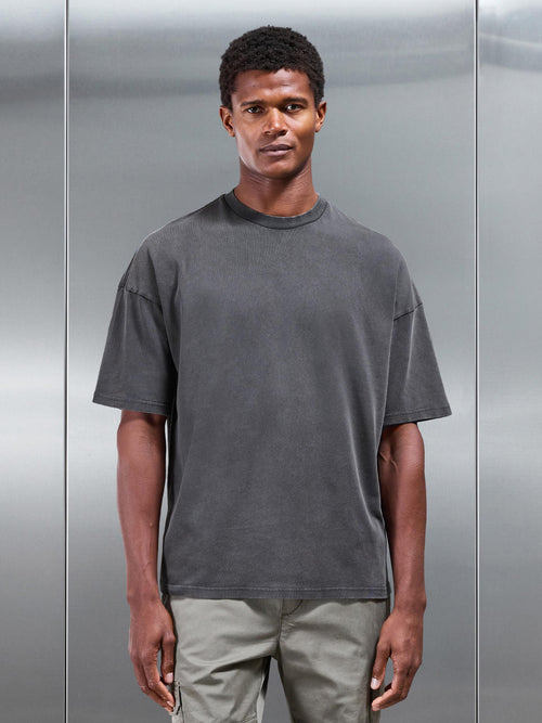 Relaxed Fit Garment Dye T-Shirt in Grey