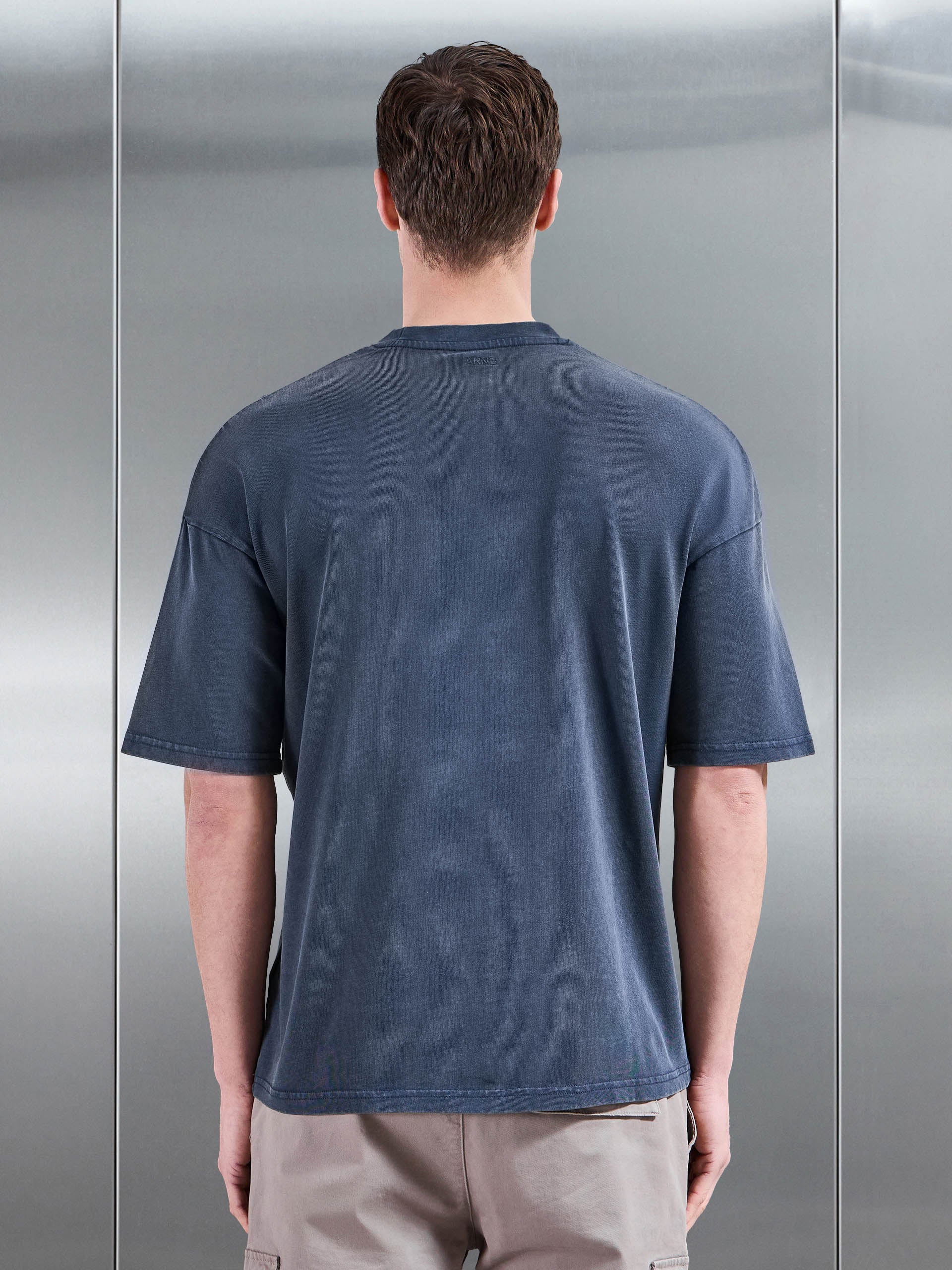Relaxed Fit Garment Dye T-Shirt in Navy