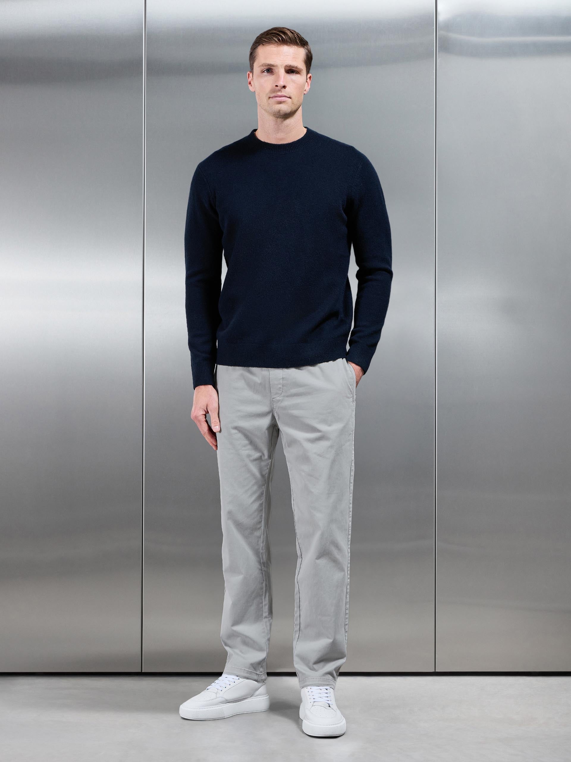 Relaxed Fit Garment Dye Trouser in Stone