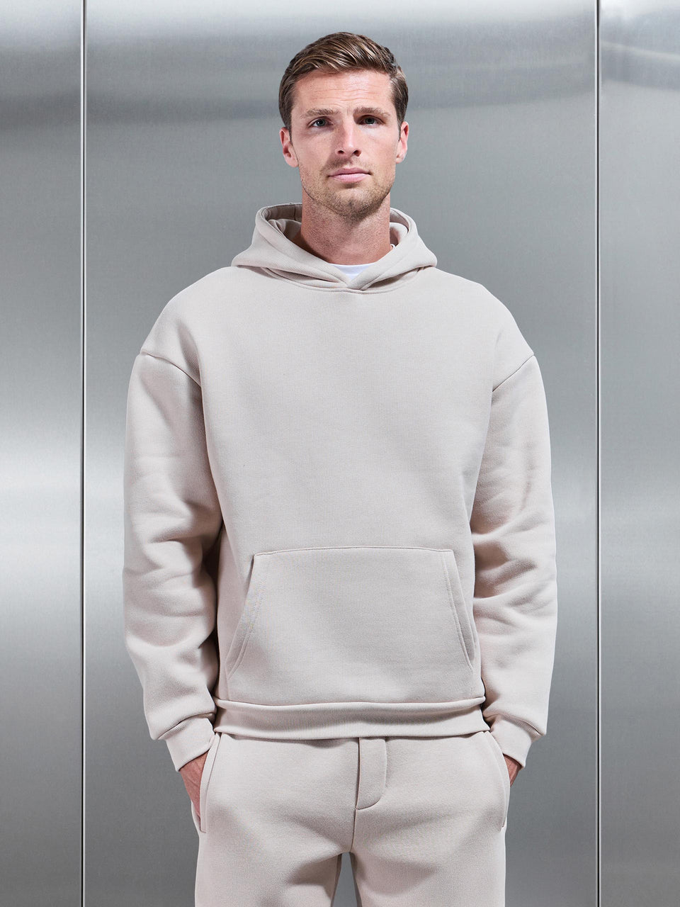 Relaxed Fit Hoodie in Beige