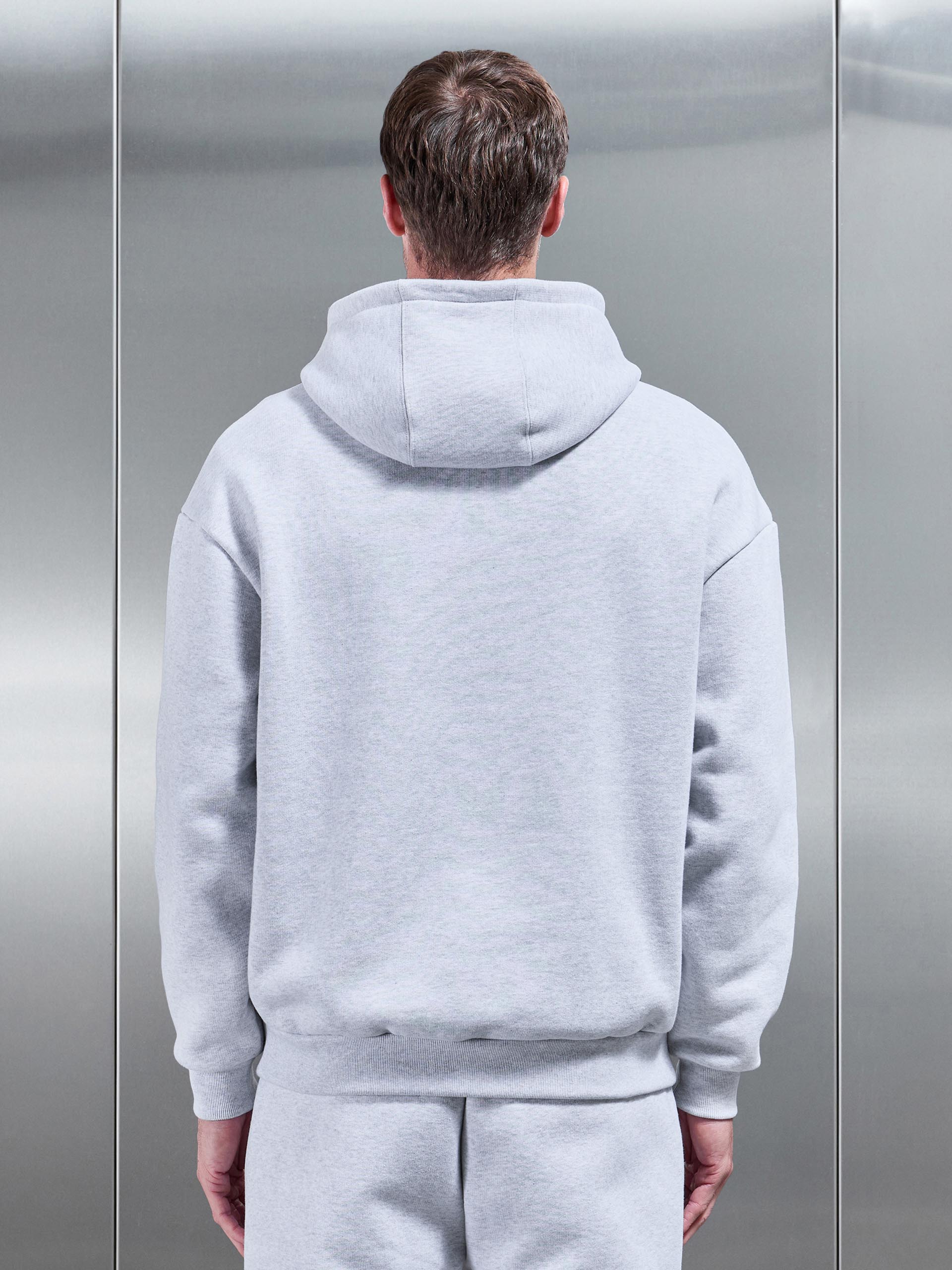 Relaxed Fit Hoodie in Marl Grey