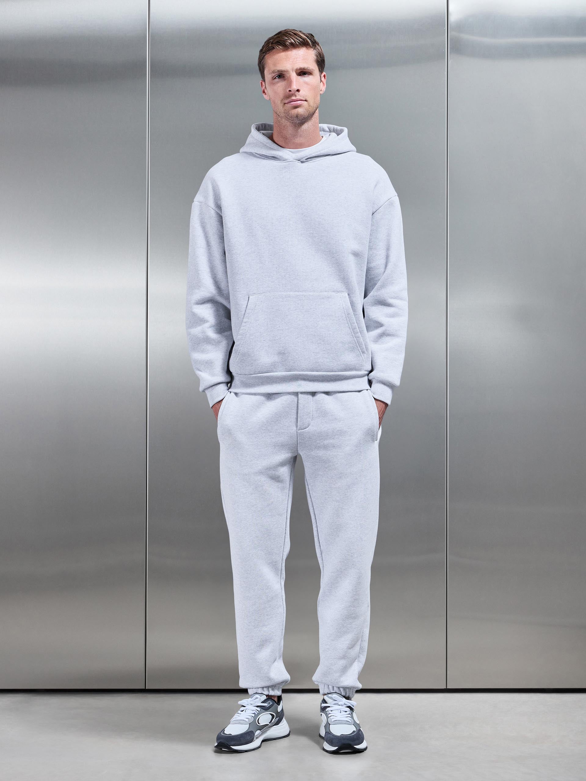 Relaxed Fit Hoodie in Marl Grey