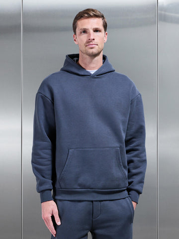 Relaxed Fit Hoodie in Slate Blue