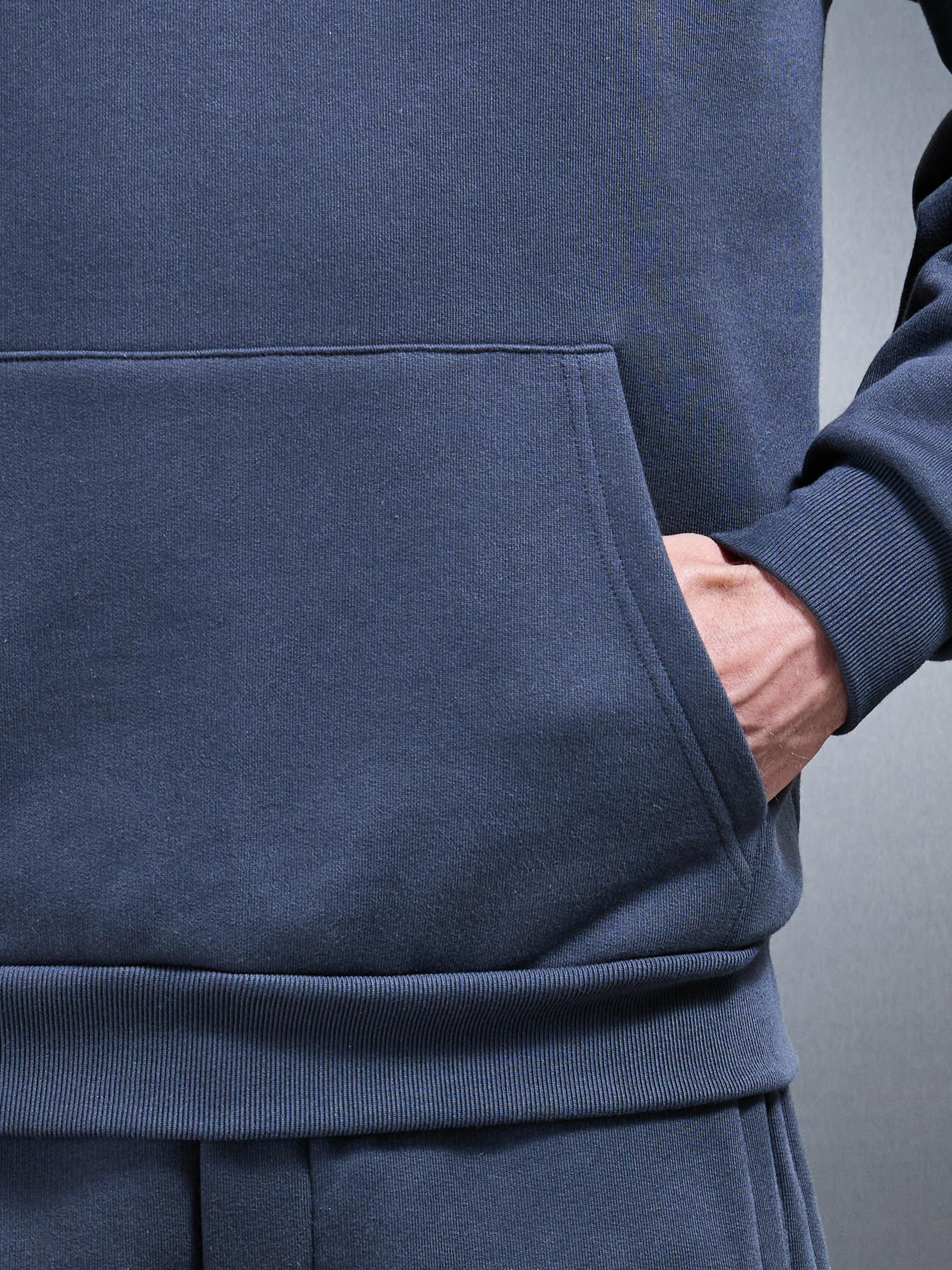 Relaxed Fit Hoodie in Slate Blue