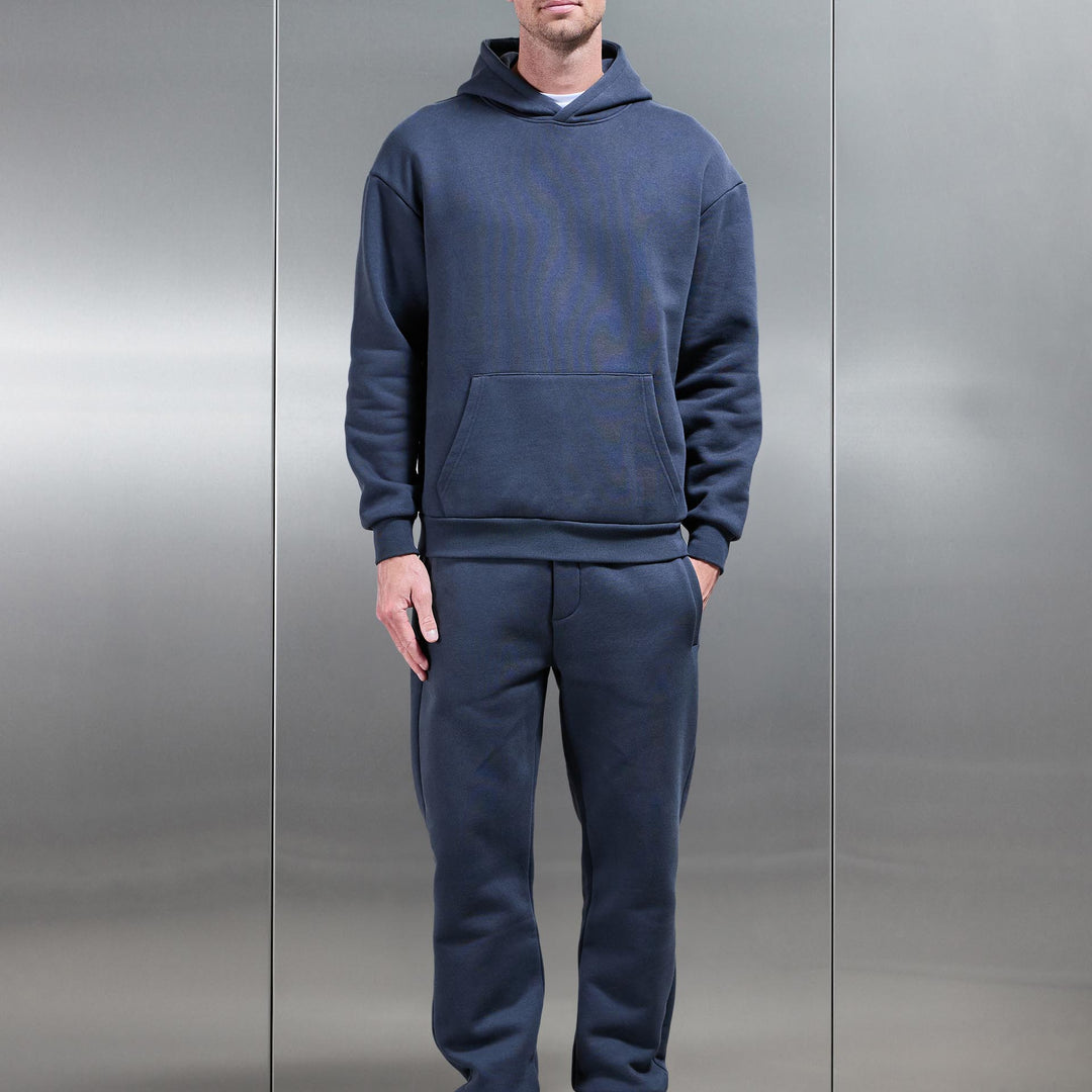 Relaxed Fit Hoodie in Slate Blue