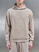 Relaxed Fit Knitted Hoodie in Stone