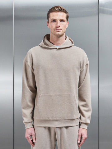 Relaxed Fit Knitted Hoodie in Stone