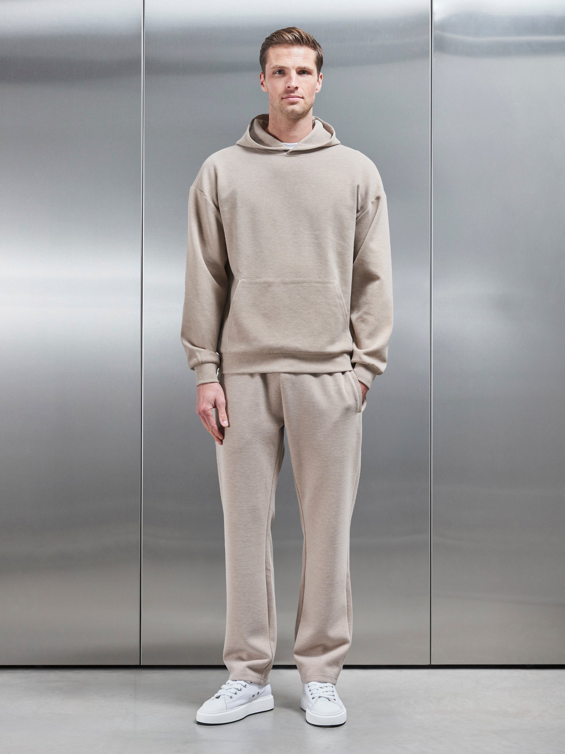 Relaxed Fit Knitted Jogger in Stone