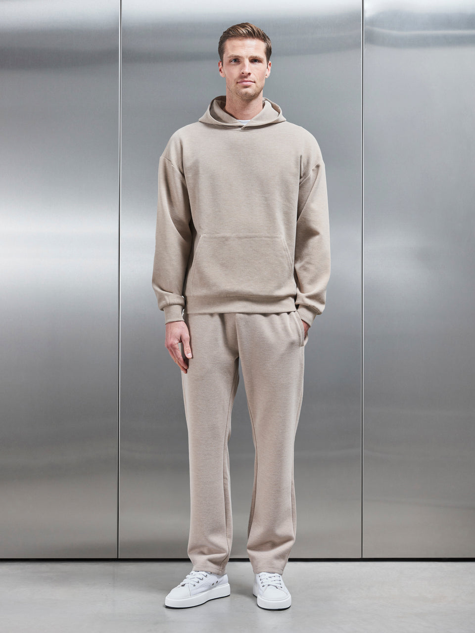Relaxed Fit Knitted Jogger in Stone