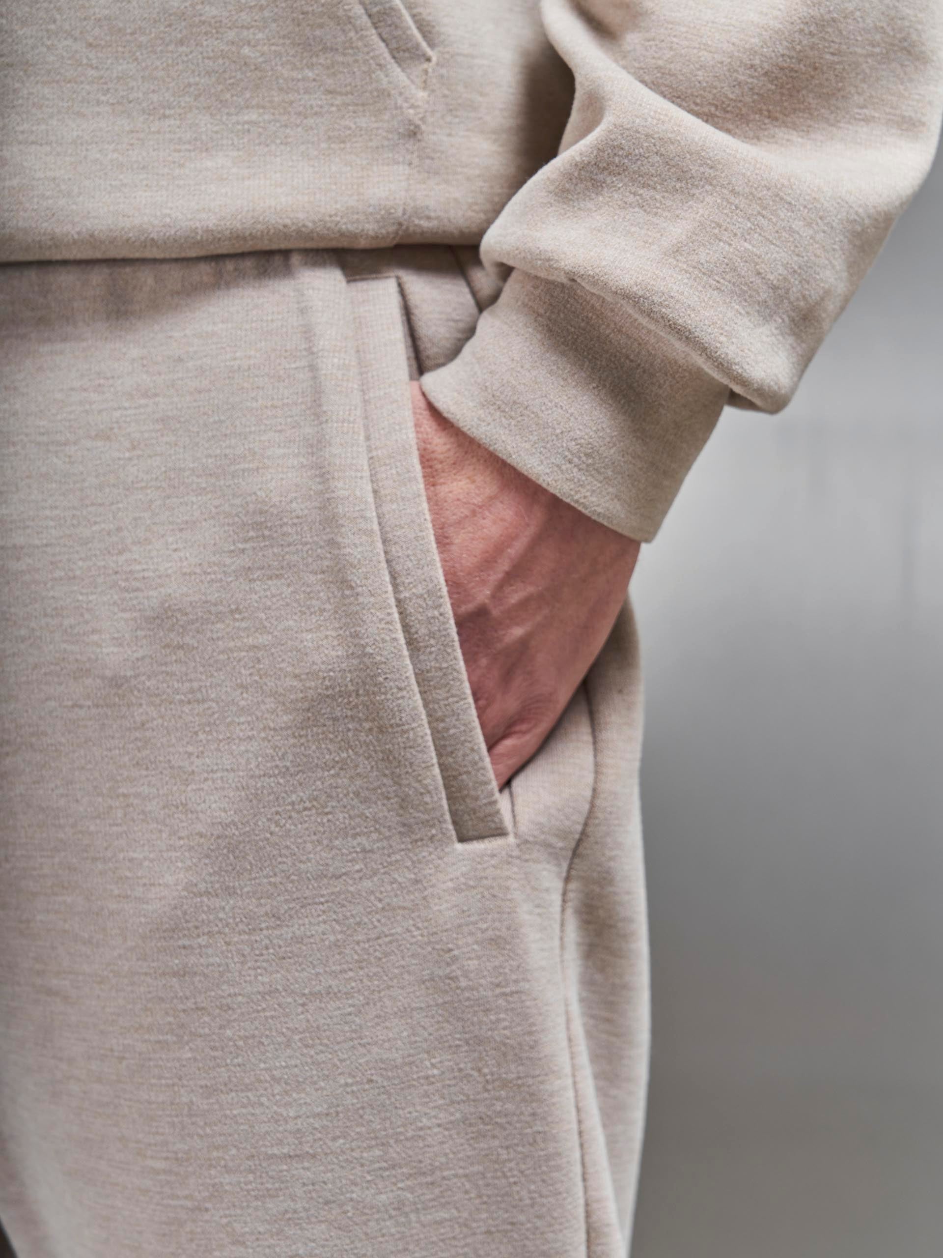 Relaxed Straight Leg Knitted Jogger in Stone