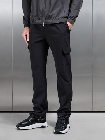 Relaxed Fit Nylon Cargo Pant in Black