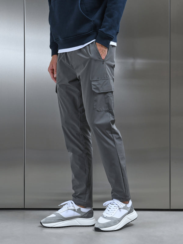 Relaxed Fit Nylon Cargo Pant in Grey