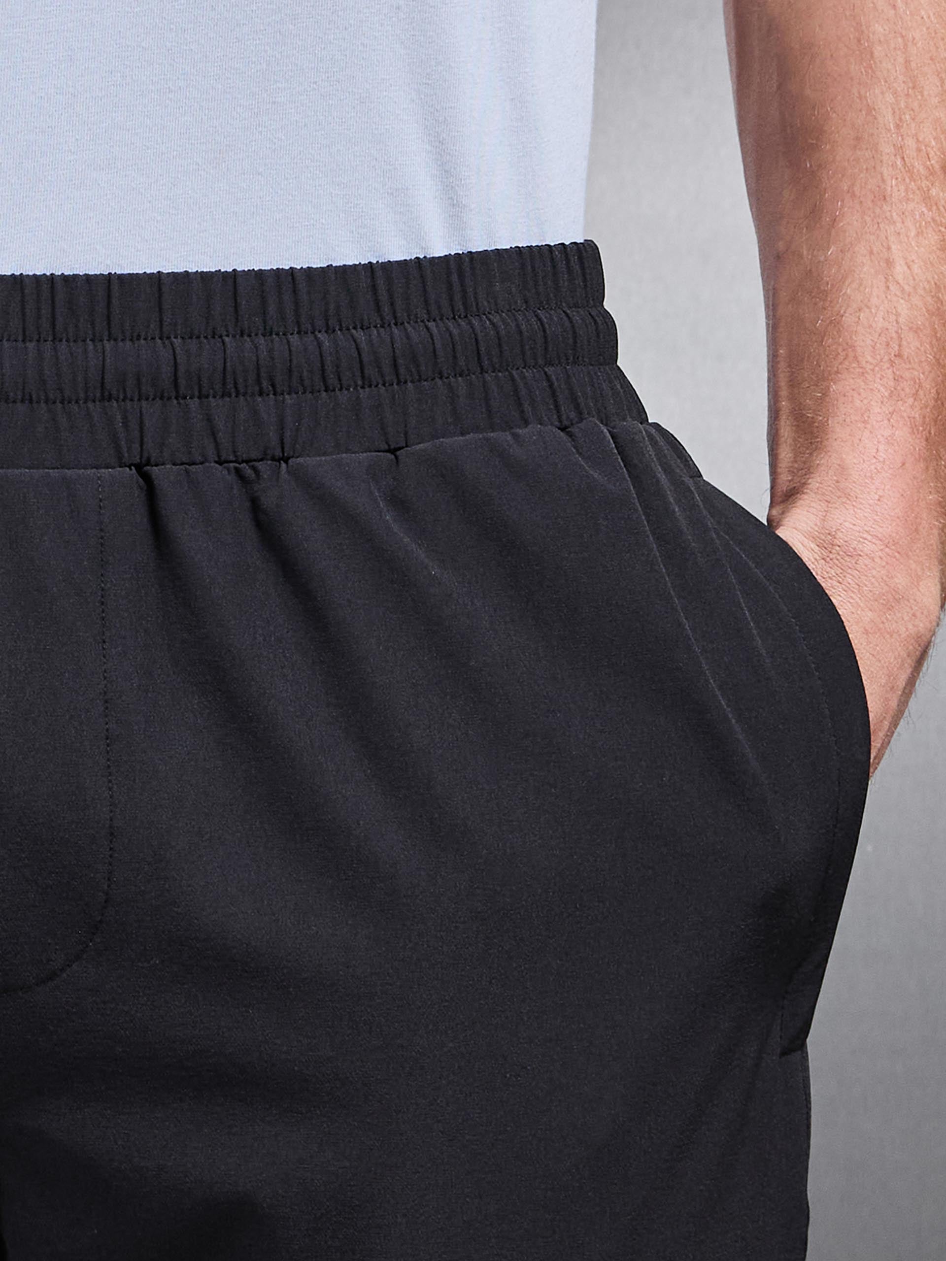 Relaxed Fit Nylon Trackpant in Black