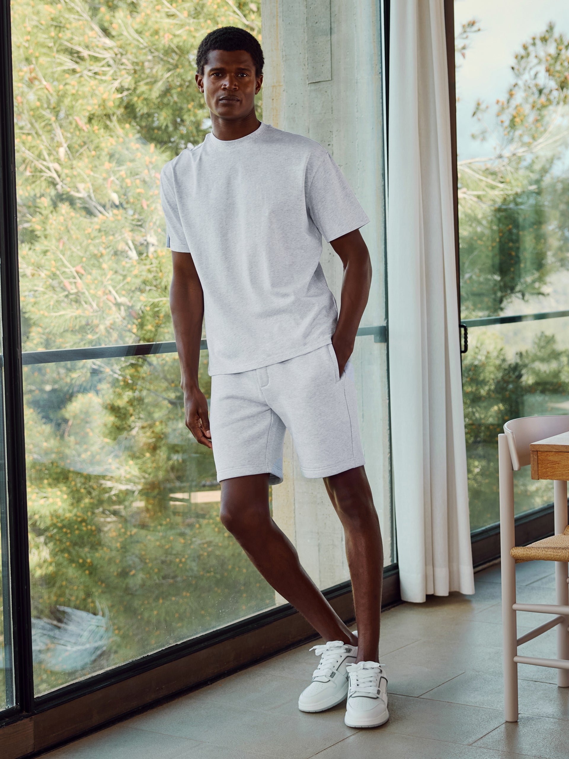 Relaxed Fit Short in Marl Grey
