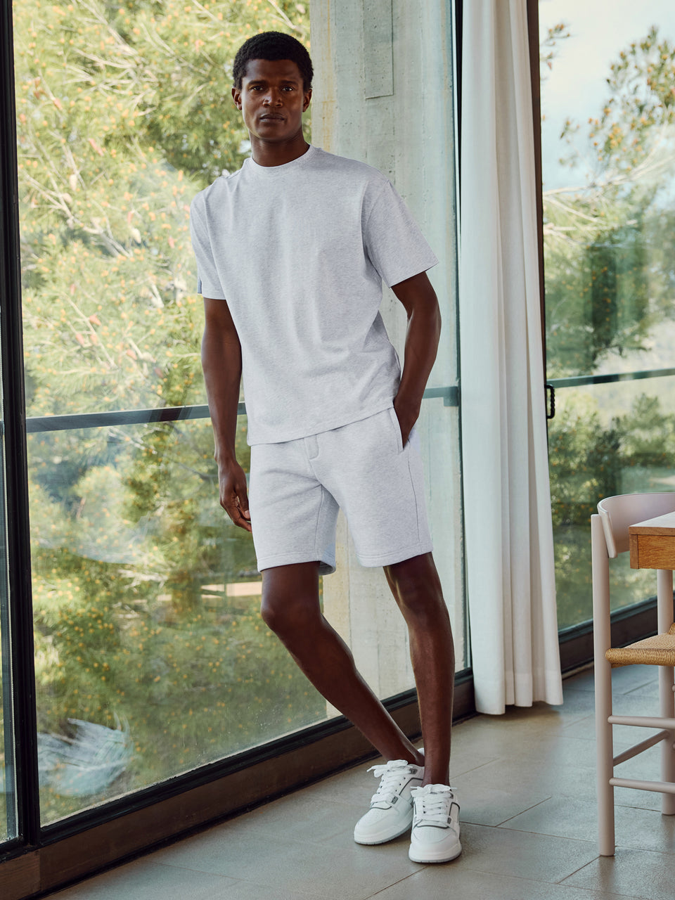 Relaxed Fit Short in Marl Grey
