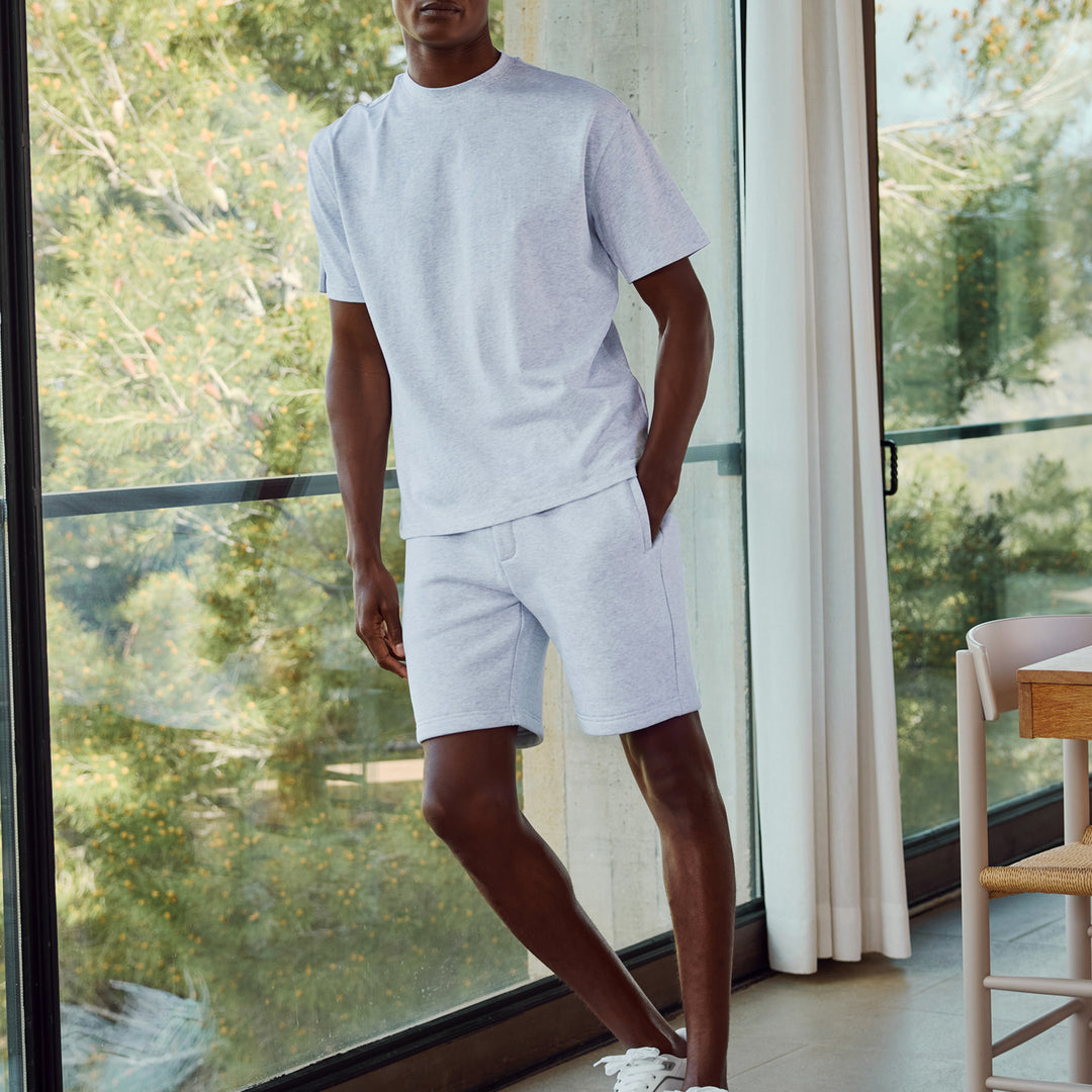 Relaxed Fit Short in Marl Grey