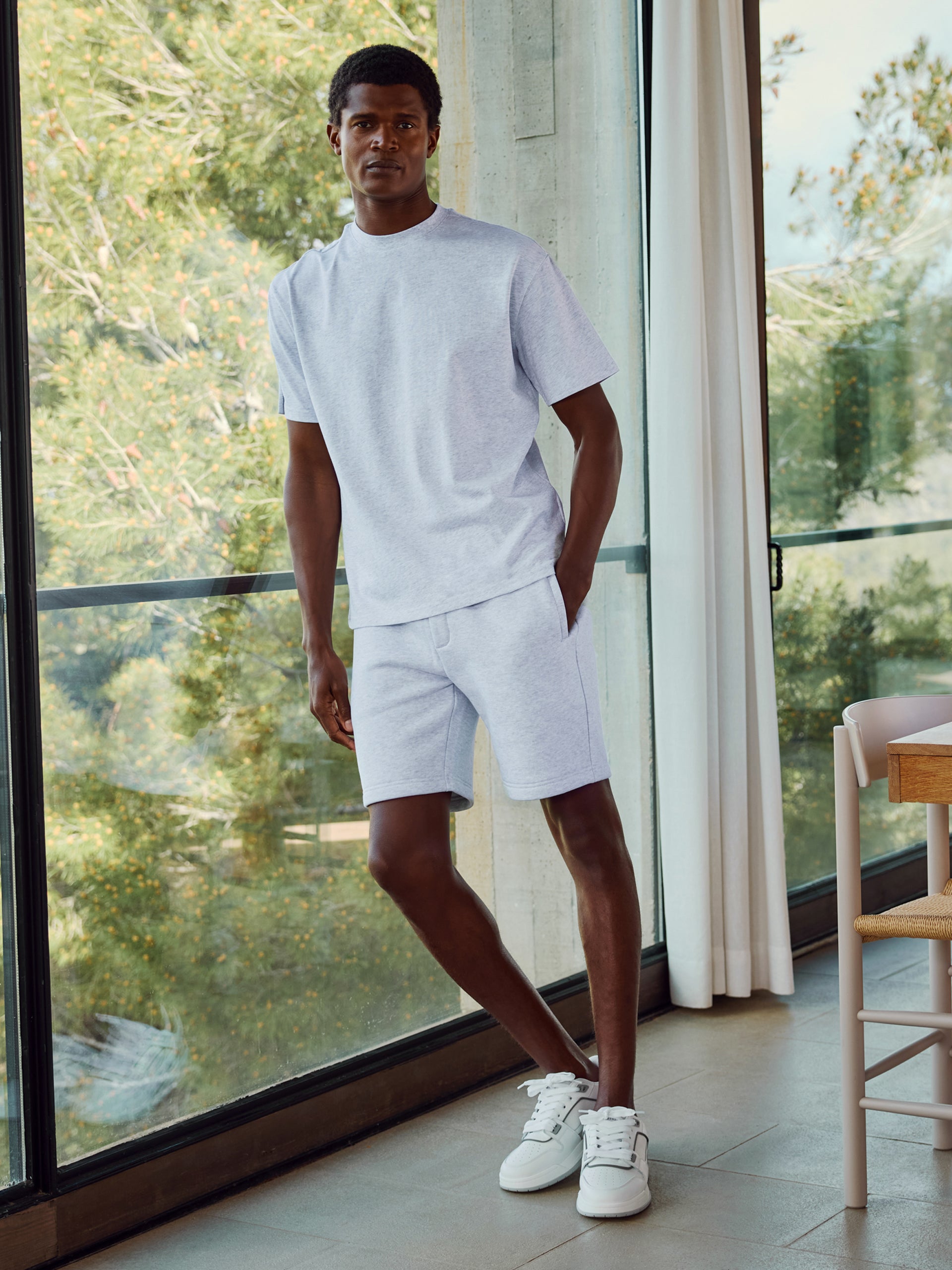Relaxed Fit Short in Marl Grey