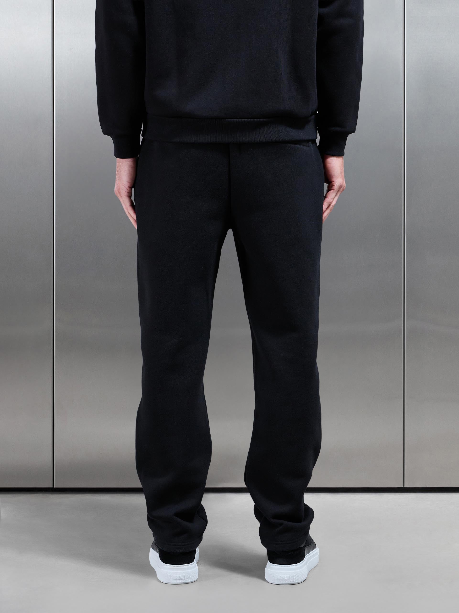 Relaxed Fit Straight Leg Jogger in Black