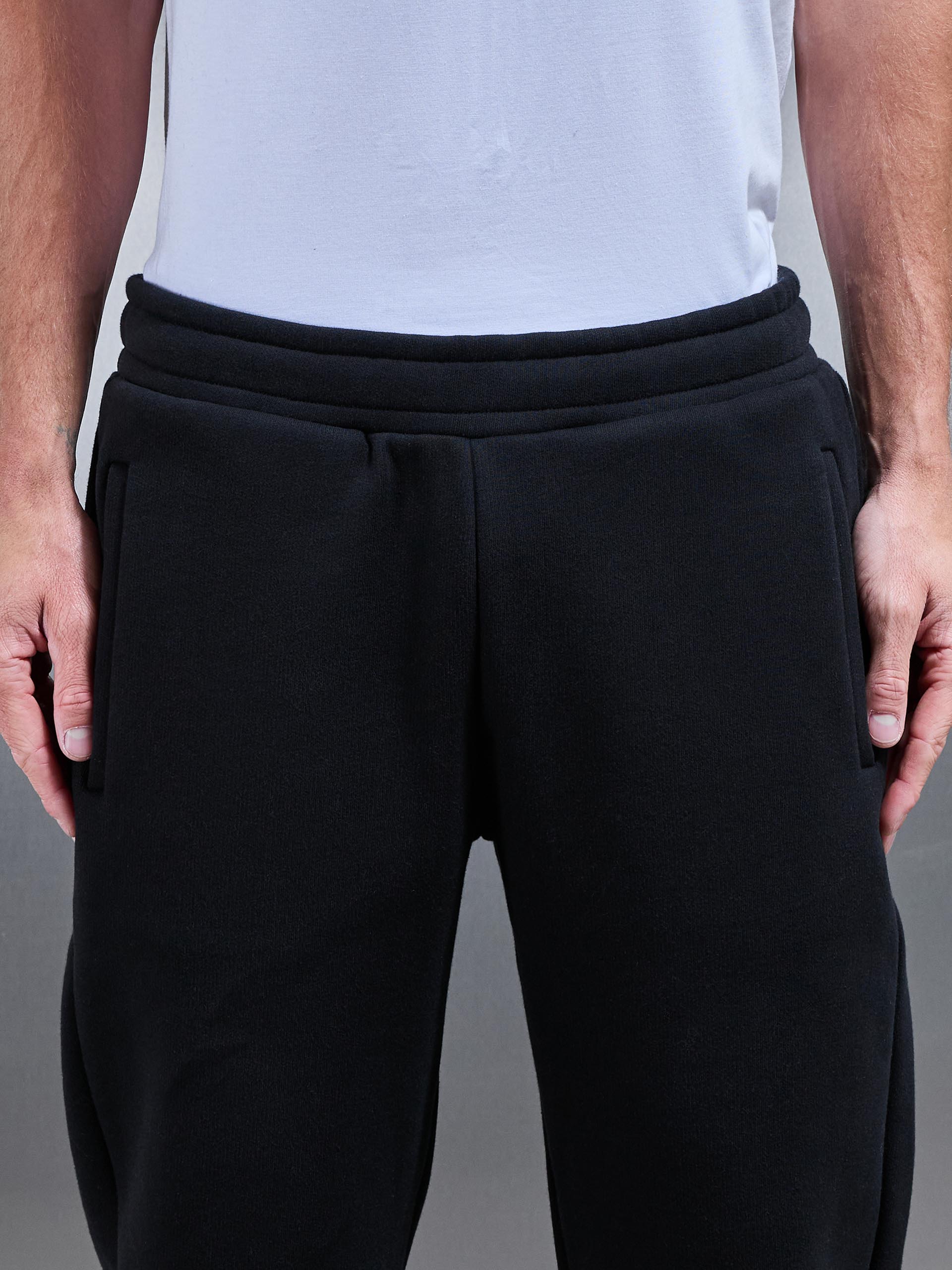 Relaxed Fit Straight Leg Jogger in Black