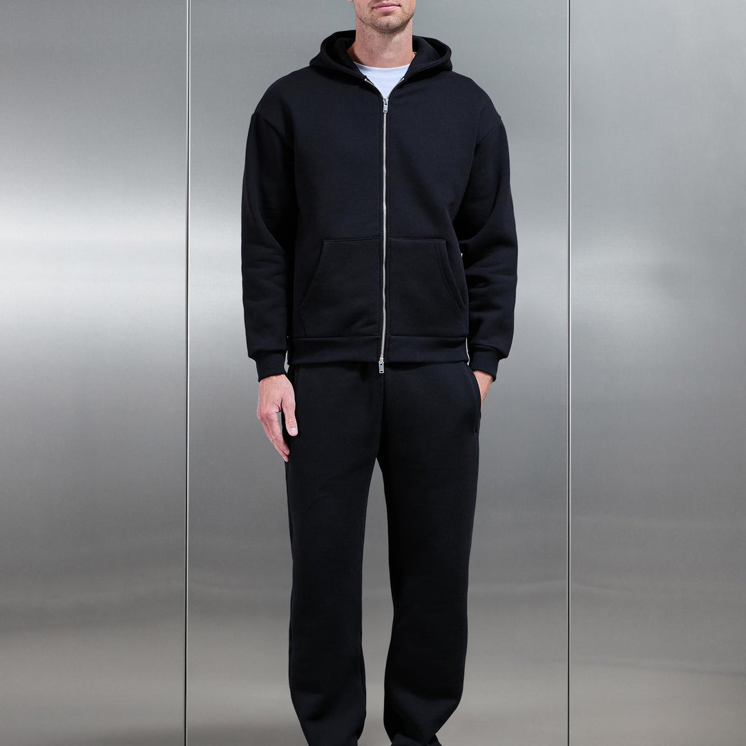 Relaxed Fit Straight Leg Jogger in Black