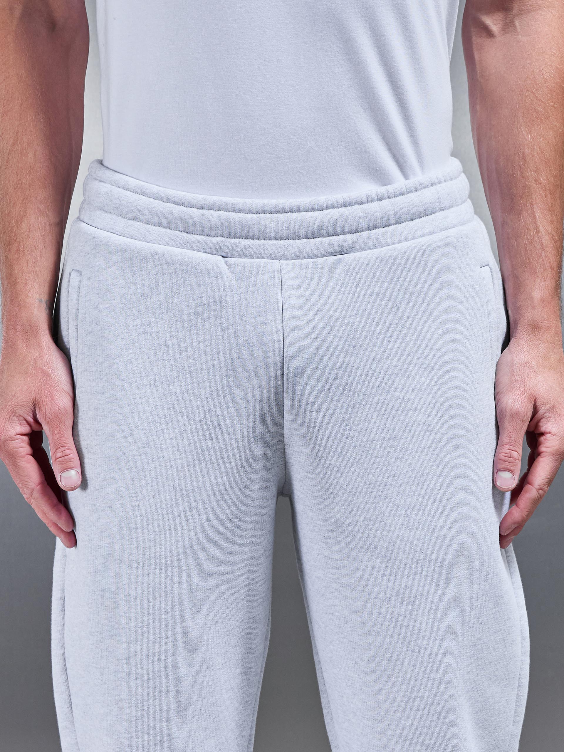 Relaxed Fit Straight Leg Jogger in Marl Grey