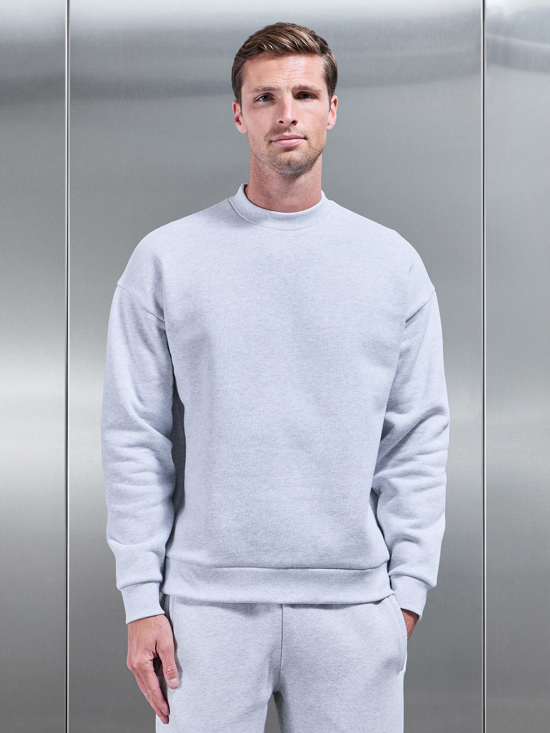 Relaxed Fit Sweatshirt in Marl Grey