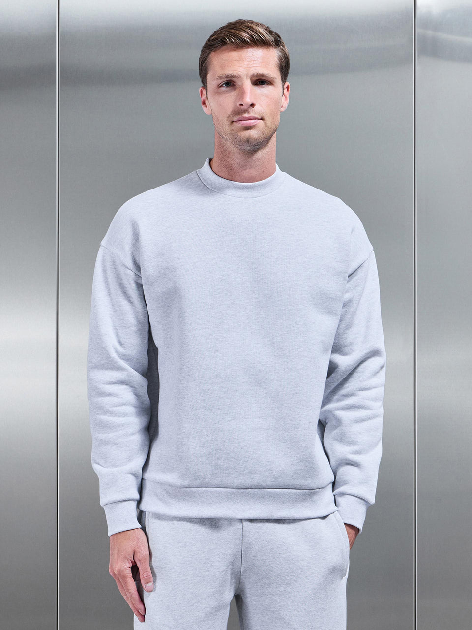 Relaxed Fit Sweatshirt in Marl Grey