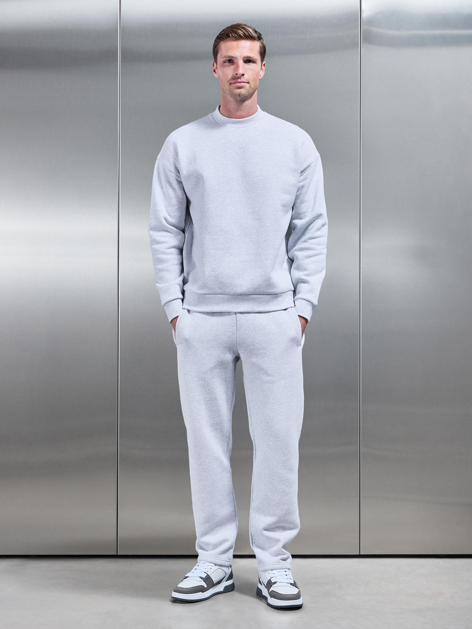 Relaxed Fit Sweatshirt in Marl Grey