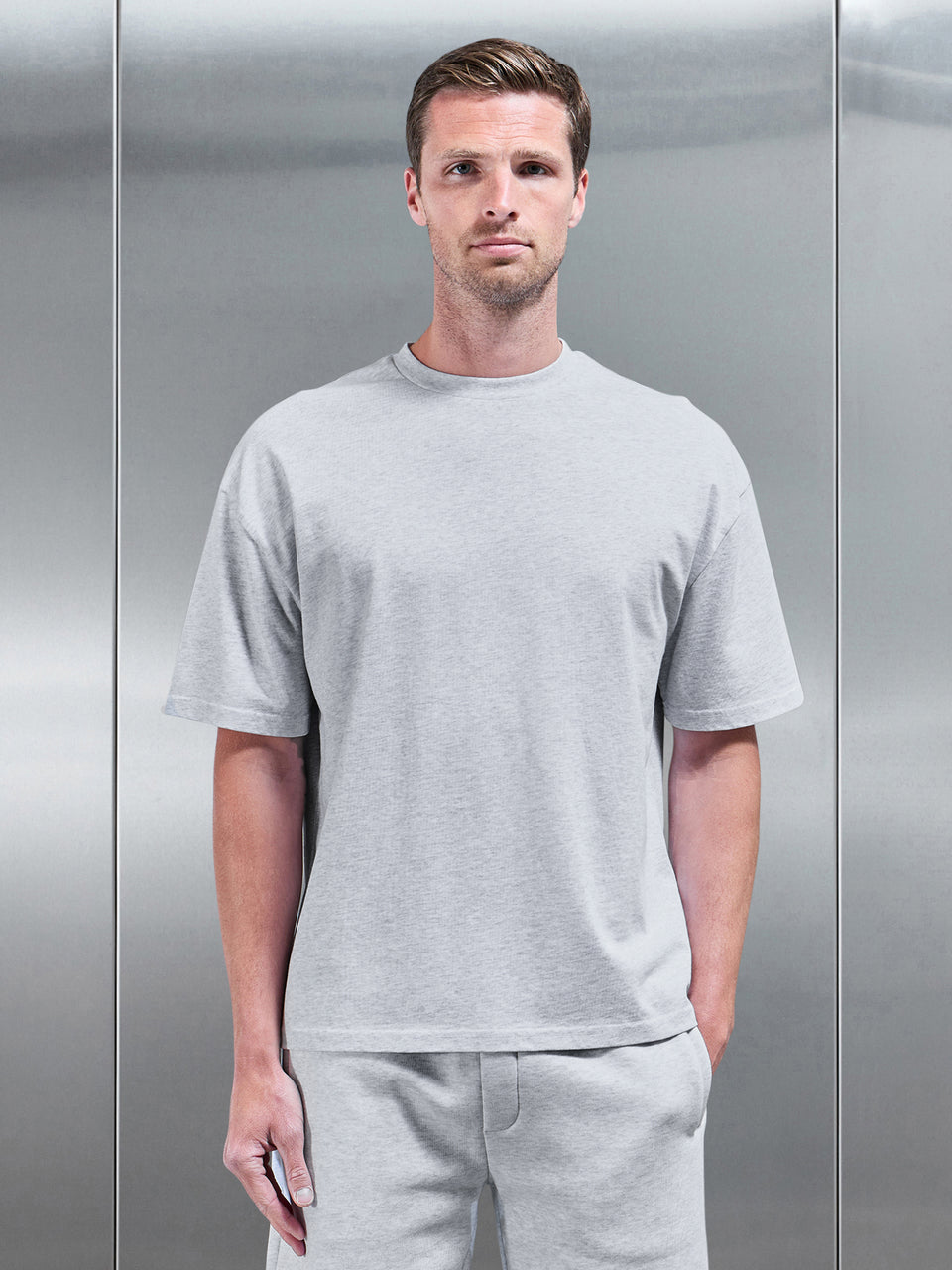 Relaxed Fit T-Shirt in Marl Grey