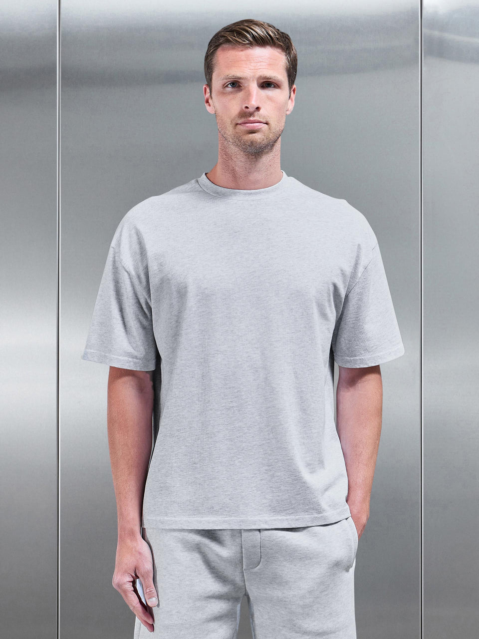 Relaxed Fit T-Shirt in Marl Grey