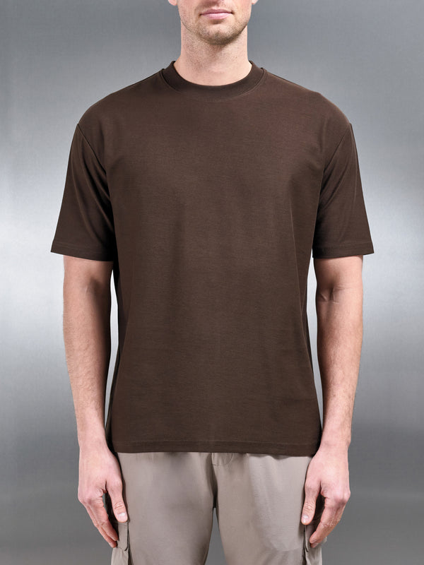 Relaxed Fit Cotton T-Shirt in Brown