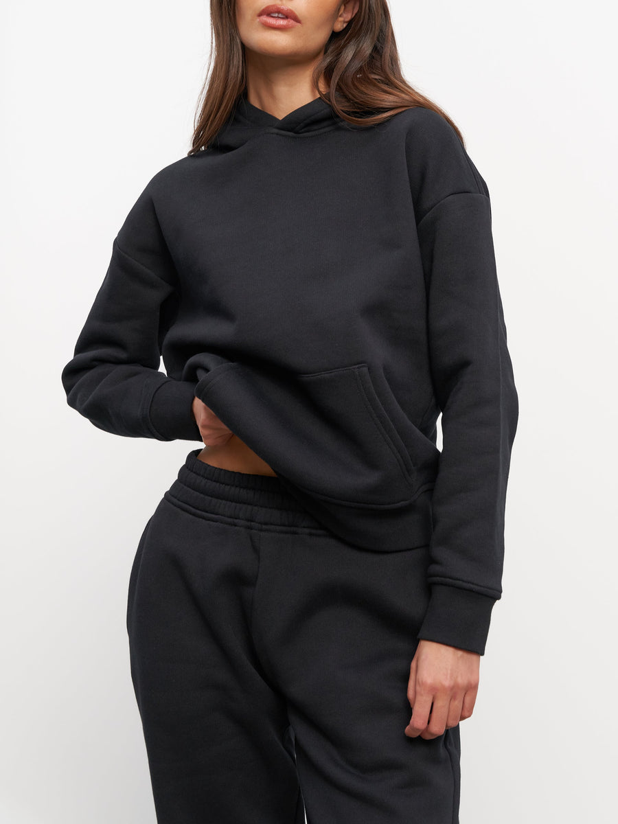 Womens Relaxed Hoodie in Black