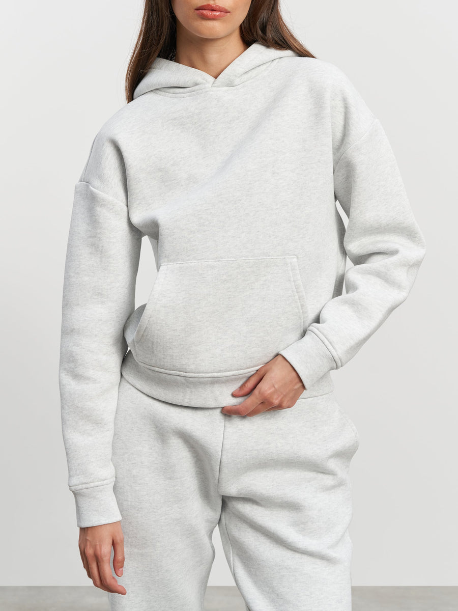 Womens Relaxed Hoodie in Marl Grey