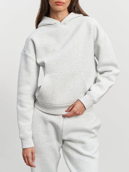 Womens Relaxed Hoodie in Marl Grey